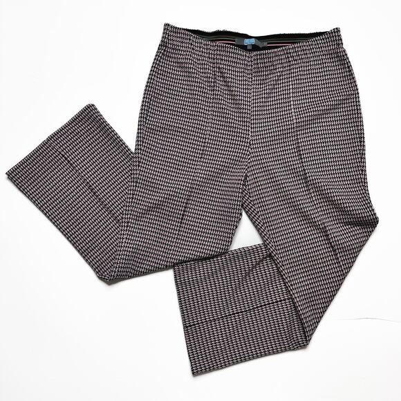 Eva Franco Anthropologie Houndstooth Margot High Rise Kick Flare Ankle Pants Lg - Picture 5 of 15